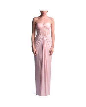 strapless open back dress Rent Nobody's Child Red Draped Off Shoulder Katty Midi Dress main image 1