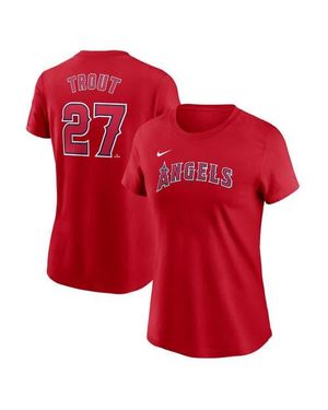 Nike Mike Trout Los Angeles Angels Fuse Name & Number T-Shirt - Red
