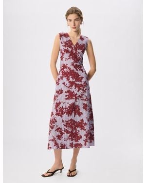 Whistles Floral V-Neck Textured Dress - White
