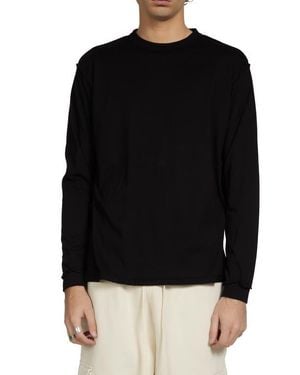 Les Tien Lightweight Binded Neck Inside Out Long Sleeve - Black