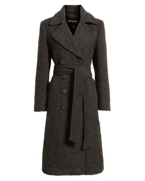 Bernardo Double Breasted Belted Coat - Black