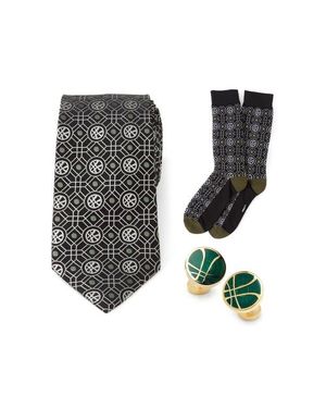 Cufflinks Inc. Doctor Strange Silk Tie, Crew Socks & Cuff Links Set - Black