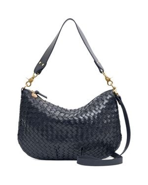 Clare V. Moyen Woven Leather Messenger Bag - Blue