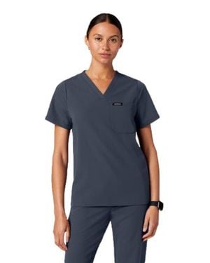 Jaanuu Rhena 1-Pocket Classic V-Neck Scrub Top - Blue