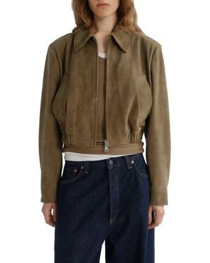 Agolde X Shoreditch Ski Club Nahla Suede Jacket - Brown