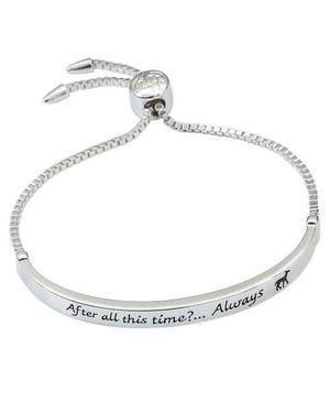 Harry Potter Snape's Plated Love Always Bar Lariat Bracelet, 8.5 - Metallic