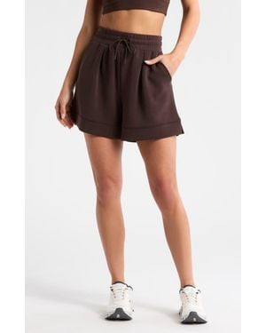 Zella Soft Luxe High Waist Knit Shorts - Black