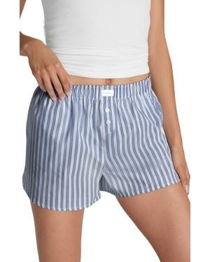 Tommy John Woven Lounge Boxer Shorts - Blue