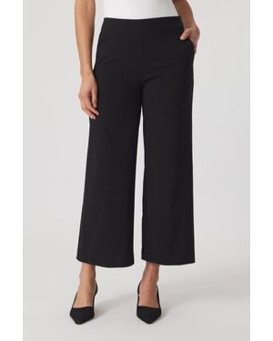 Franne Golde Catalina Stretch Cropped Wide-Leg Pant - Black