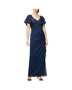 Alex Evenings High Waist Gown - Blue