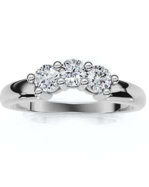 Bliss Diamond Curved Diamond Wedding Ring 14K Lab Grown - Metallic