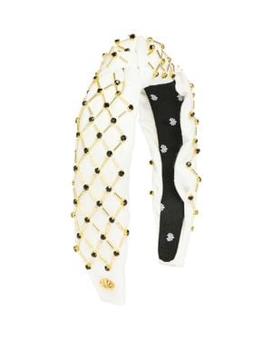 Lele Sadoughi Knotted Lattice Headband - Metallic