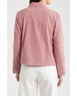 Seasalt Cornwall Carnon Downs Gingham Organic Cotton Chore Jacket - Pink