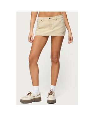 Edikted Camelia Denim Miniskort - Natural