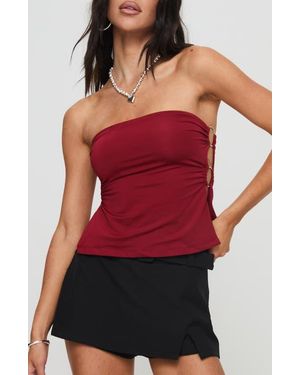 Princess Polly Round The World Strapless Tube Top - Red