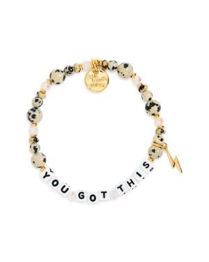 Little Words Project You Got This Beaded Stretch Bracelet - Metallic