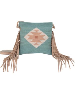 Amasouk Flor De Cielo Fringe Crossbody - Blue