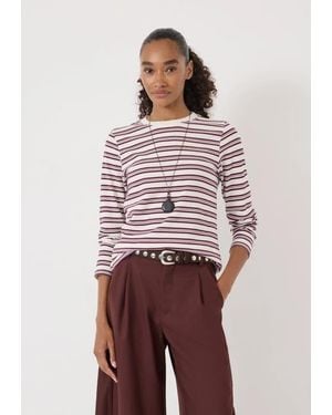 Hush Mia Stripe Slim Long Sleeve Top - Red