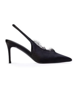 Black Suede Studio Royale 80 Pump - Blue
