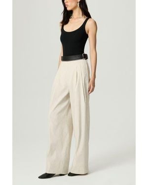 Nocturne Pleated Wide-Leg Pants - Natural