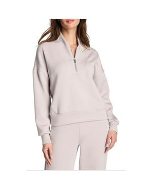 Spanx Airessentials Shawl Collar Quarter Zip Sweatshirt - Gray