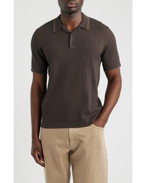 Rag & Bone Harvey Rib Polo Sweater - Brown