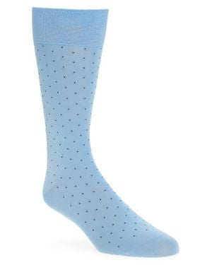 Pantherella Gadsbury Fil Coupé Dot Dress Socks - Blue