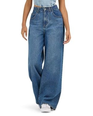 Lee Jeans High Waist Pleated Wide Leg Jeans - Blue