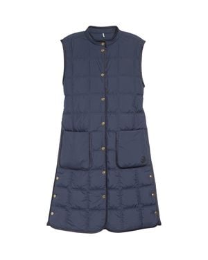 Moncler Cygnette Long Quilted Down Vest - Blue