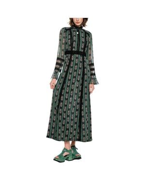 Anna Sui Cameo Stripe Print Maxi Dress - Green