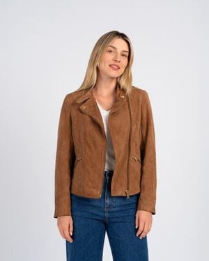 Kettlewell Hudson Suede Biker Jacket - Blue