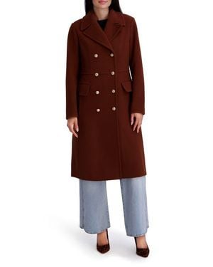 Kenneth Cole Double Breasted Military Coat - Red