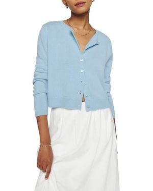 Reformation Clara Rib Recycled Cashmere Blend Cardigan - Blue
