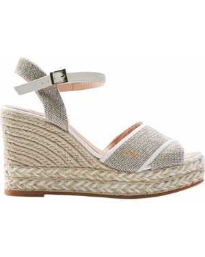 VISCATA Empuria Canvas Espadrille Sandal Wedges - Gray
