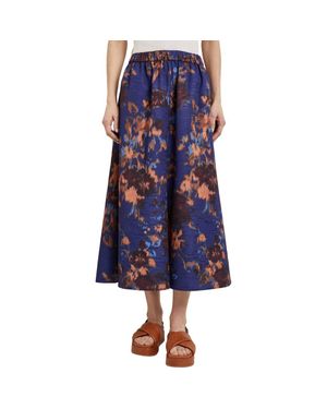 Misook Woven Skirt - Blue