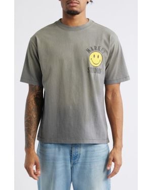Market Smiley Lockup Graphic T-Shirt - Gray