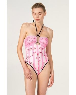 Jessie Zhao New York Paris Blush Reversible One Piece Swimsuit - Pink
