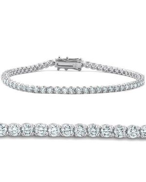 Bliss Diamond 5 Ct Diamond Tennis Bracelet 18K 7 Lab Grown Eco Friendly - White