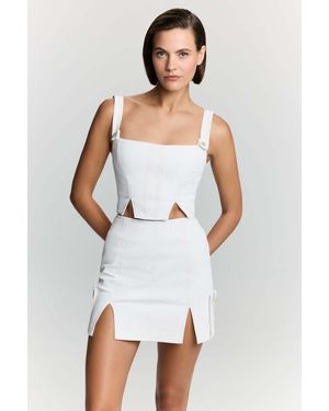Jendue US Catalina Denim Mini Skirt - White