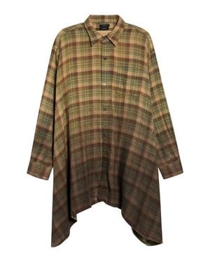 R13 Draped Front Ombre Plaid Shirt - Multicolor