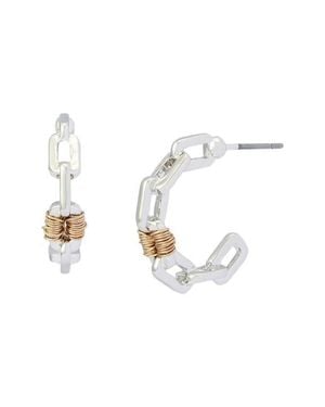 Robert Lee Morris Paper Clip Hoop Earrings - White