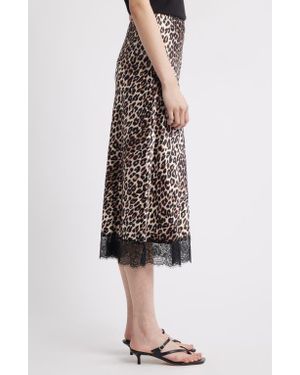 Rails Ebony Leopard Print Lace Satin Skirt - Multicolor