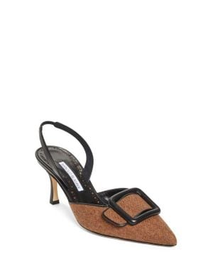 Manolo Blahnik Mayslibi Buckle Slingback Pump - Multicolor