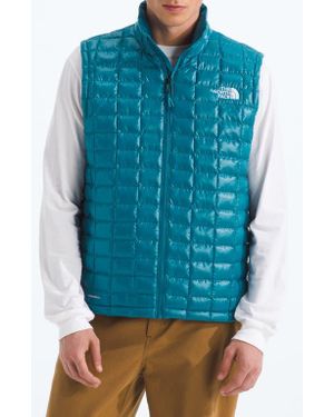 The North Face Thermoball Windproof Water Repellent Packable Quilted Vest - Blue