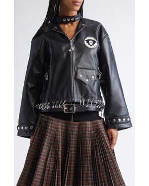 Chopova Lowena Broke My Brain Leather Jacket - Black