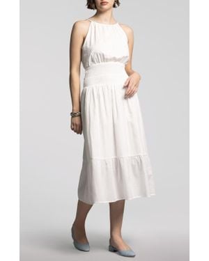WEEKEND LOS ANGELES Felicity Smock Waist Cotton Dress - Gray