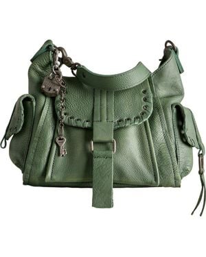 Free People We The Free Baby Leigh Leather Crossbody Bag - Green