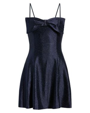 Emerald Sundae Glitter Bow Front Sleeveless Minidress - Blue