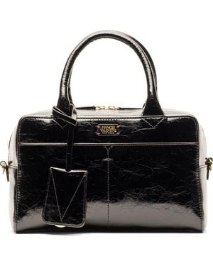 Frances Valentine Bunny Crinkle Leather Satchel - Black