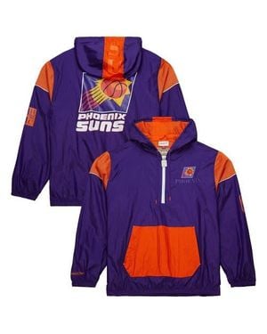 Mitchell & Ness Phoenix Suns Hardwood Classics Team Og 3.0 Anorak Half-Zip Windbreaker Jacket - Blue